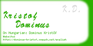 kristof dominus business card